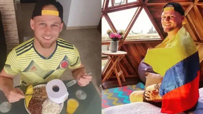 Con todo el sabor: Alemán repatriado vende tinto colombiano y enseña a bailar salsa